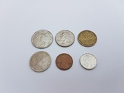 Monety mix Frank, Dolar, Cent, Fils, Rand, Dime, Pfennig, Kopiejka