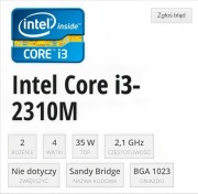 Procesor Intel Core i3-2310M | 2.10 GHz | Socket G2 (SR04R) | Sprawny
