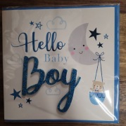 Kartka okolicznościowa z napisem "Welcome Baby Boy" (Witamy chłopca)