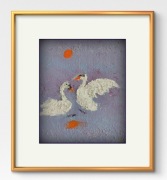 Autorski obraz przestrzenny "Swanbath" z certyfikatem autent. i sygnaturą