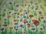 Laka,meadow,akwarela