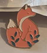 Piękna broszka LIS,przypinka ozdoba myśliwska dla DIANY do munduru leśnika.