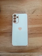 Biało złote etui z serduszkiem do Samsung Galaxy A15