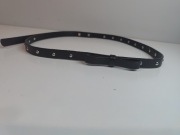 Cienki czarny pasek z kokardką i dżetami do sukienki w  talii