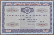 1971r, kolekcjonerski Premiowy Bon Oszczędnościow  PKO, 1000zł