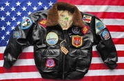 Kurtka pilotka Top Gun L 2022 czarna skóra naturalna skórzana G-1 mapa 
