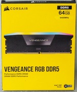 Pamięć RAM DDR5 Corsair Vengeance 64GB 6400MHz CL32 RGB. Gwarancja, FV.