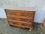 PIĘKNA KOMODA INTARSJOWANA BOULLE BLAT GRANITOWY
