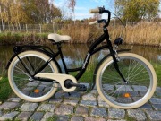 Rower Miejski 26" 3 Biegowy Czarny-Krem Shimano WYSYŁKA