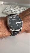 Zegarek męski Emporio Armani duża koperta skórzany prawdziwy pasek
