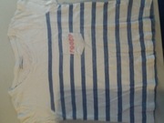 Biały t-shirt w paski CROPP