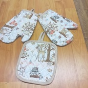 Rękawice ochronne kuchenne z podstawką pod garnek-nowe