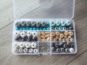 Zestaw do tworzenia biżuterii drewno koraliki diy wooder beads hobby flora
