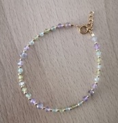 Bransoletka na lince stal szlachetna oliwin fluoryt ametyst regulacja przed