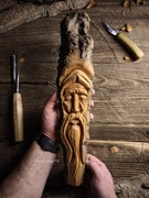 Rzeźba w drewnie duch lasu ozdoba  prezent kora zakapior agroturystyka  1