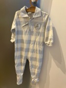 Bawełniane śpiochy w niebieskie pasy Sanetta r 74