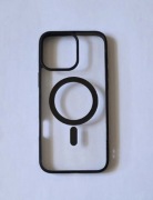 Etui/case przezroczyste z czarnymi wstawkami i MagSafe na iPhone 16 pro max