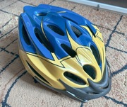 Kask rowerowy złoto-niebieski rozmiar 56-58
