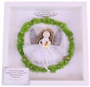 Pamiątka Chrztu Świętego Ramka 3D Anioł Stróż Rękodzieło Makrama Prezent