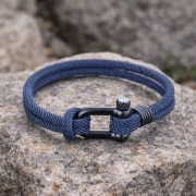 Bransoletka granatowa sznurkowa 21 cm szekla minimalistyczna survival