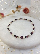 Bransoletka z granatu, turmalinu, jaspisu dalmatyńskiego Hand made