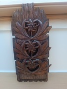 Stary góralski stojak wieszak na listy drewniana półeczka ozdoba parzenice