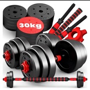 ZESTAW HANTLI BITUMICZNYCH REGULOWANYCH MEGA 2x15 kg trening siłowy