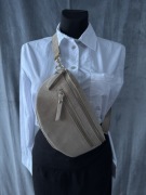 Nerka torebka beżowa zamsz naturalny Włoska - nowa