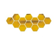 Sześciokąty naklejki 3Dlustra lusterka złote