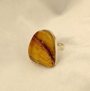 Pierścionek - Srebro i Bursztyn