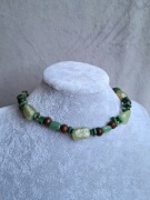 Naszyjnik z agatów, choker z kamieni naturalnych, nowy