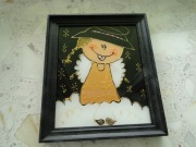 OBRAZ ANIOŁEK SZCZĘŚCIA MAL.NA SZKLE I PILŚNI, ZAKOPIAŃSK.ARTYSTY M.B.