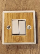 PRL loft Wyłącznik podwójny drewnopodobny boazeria 