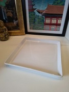 25,5 cm biała podstawka dekoracyjna pod świece biały talerz kwadratowy Ikea