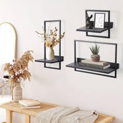 Półki ścienne wiszące 3szt - stylowe półki z drewna dębowego