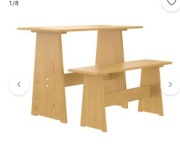 Stół do jadalni z ławką sosnowy - 100x60x73 cm, miodowy brąz