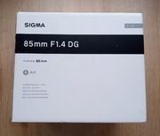 Pudełko od obiektywu Sigma ART 85 1.4 L Mount papierologia