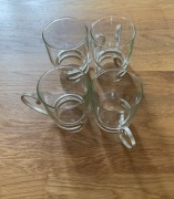 Szklanki z koszyczkiem 4 sztuki , okres PRL