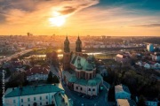 Grafika zdjęcie na płótnie Poznań z lotu ptaka 