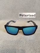 Nowe okulary klasyczne spolaryzowane niebieska soczewka 