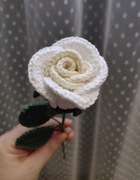 Róża kwiat wykonany szydełkiem wys. ok. 29 cm