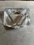 Popielniczka ze szkła fasetowanego Murano Sommerso Art Deco