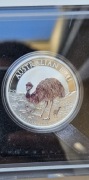 Australian Emu 2024kolor. RYSA!NA OPAKOWANIU  srebro999 1oz