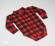 Bodokoszula kratka Body Mrofi 62 cm czerwono czarna