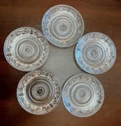 Zestaw 5 szklanych talerzyków Hasegawa Glass, Japonia, lata 70.