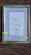 Ramka drewniana 15x21 drewniana srebrna