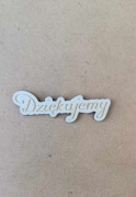 Drewniany napis dziękujemy / dziękuję scrapki tekst