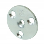 Blacha, płytka mocująca M8 do nogi meblowej fi 40 mm