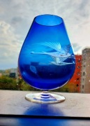 Piękny, kielich, kryształowy PRL. 