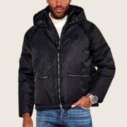 Czarna kurtka zimowa premium z kapturem ocieplana Iceberg 52 l/xl